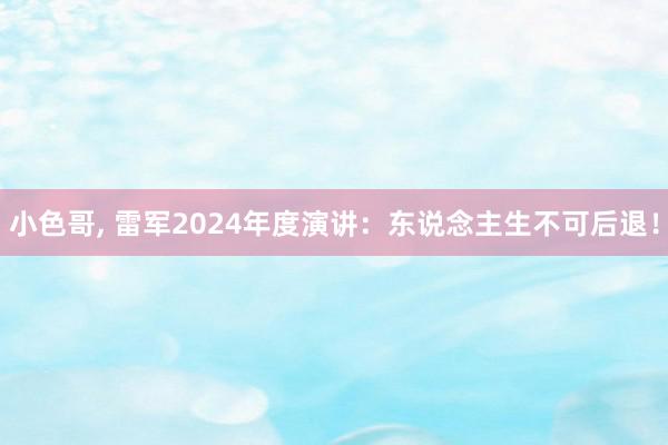 小色哥, 雷军2024年度演讲：东说念主生不可后退！