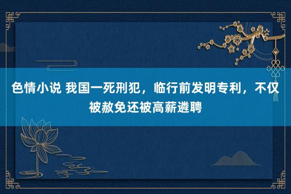 色情小说 我国一死刑犯，临行前发明专利，不仅被赦免还被高薪遴聘