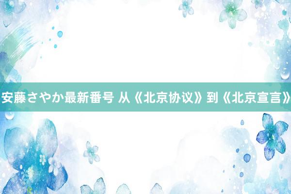 安藤さやか最新番号 从《北京协议》到《北京宣言》