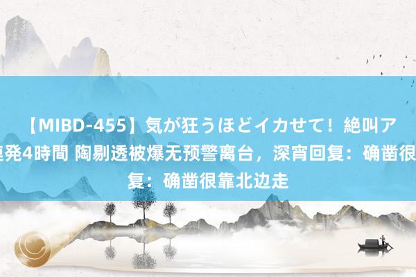 【MIBD-455】気が狂うほどイカせて！絶叫アクメ50連発4時間 陶剔透被爆无预警离台，深宵回复：确凿很靠北边走