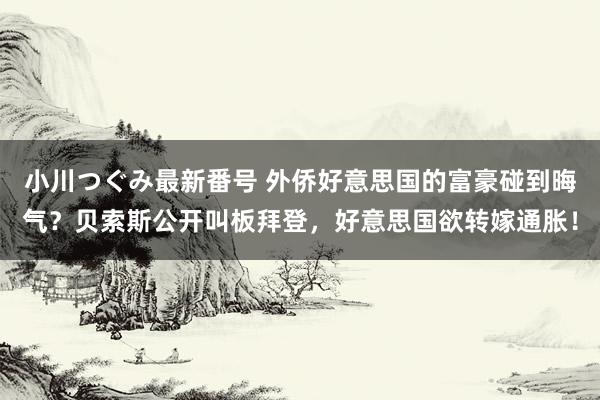 小川つぐみ最新番号 外侨好意思国的富豪碰到晦气？贝索斯公开叫板拜登，好意思国欲转嫁通胀！