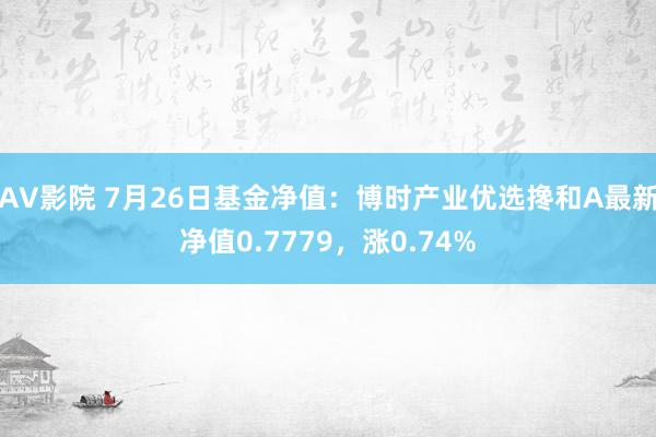 AV影院 7月26日基金净值：博时产业优选搀和A最新净值0.7779，涨0.74%