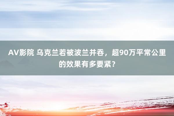 AV影院 乌克兰若被波兰并吞，超90万平常公里的效果有多要紧？