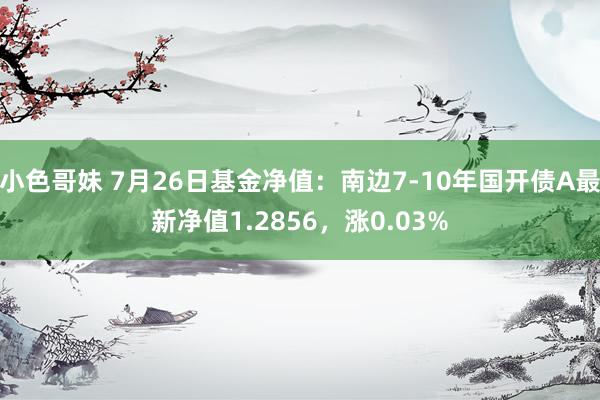 小色哥妹 7月26日基金净值：南边7-10年国开债A最新净值1.2856，涨0.03%