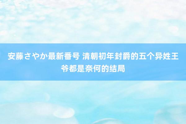 安藤さやか最新番号 清朝初年封爵的五个异姓王爷都是奈何的结局