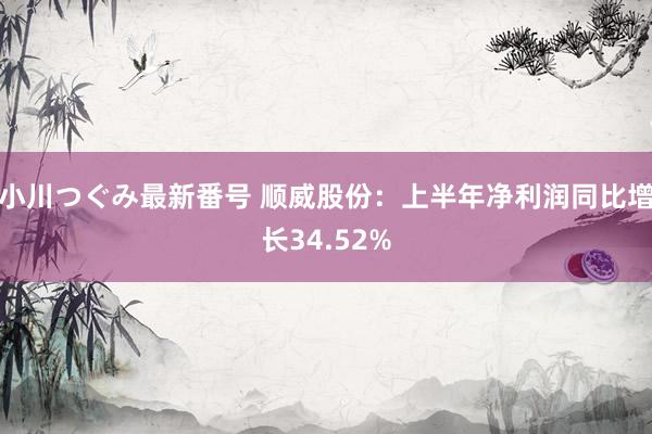 小川つぐみ最新番号 顺威股份：上半年净利润同比增长34.52%