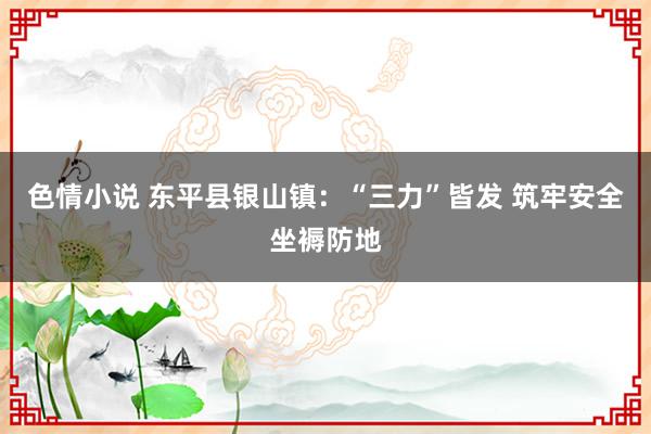 色情小说 东平县银山镇：“三力”皆发 筑牢安全坐褥防地