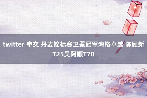 twitter 拳交 丹麦锦标赛卫冕冠军海格卓越 陈顾新T25吴阿顺T70