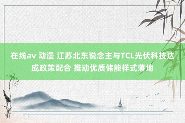 在线av 动漫 江苏北东说念主与TCL光伏科技达成政策配合 推动优质储能样式落地